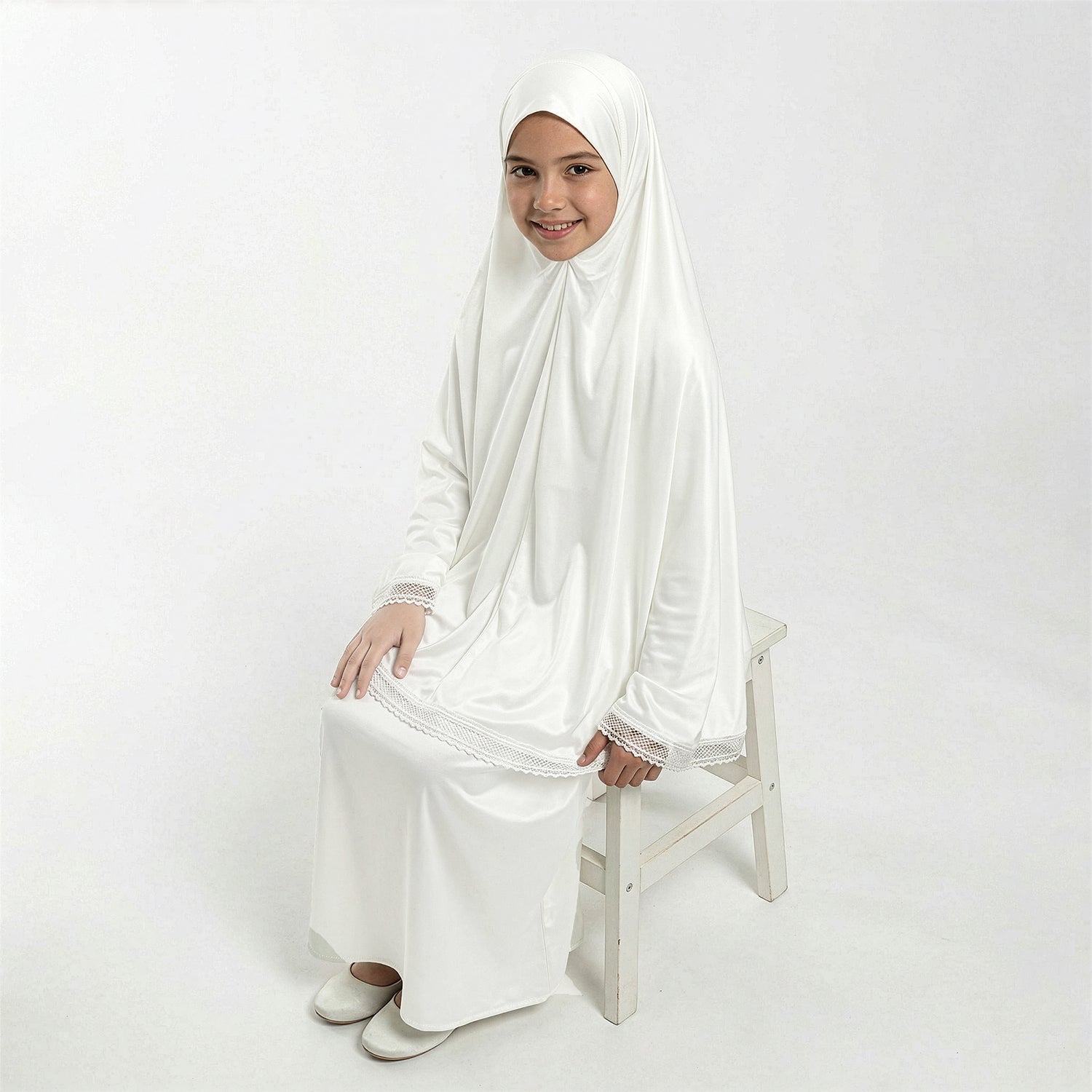Prayer Wear - Khimar - Satin - Kids