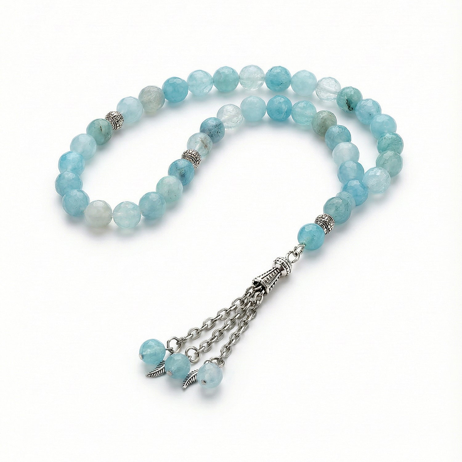 Prayer Beads Aqua Marin Stone - سبحة حجر أكوا مارين
