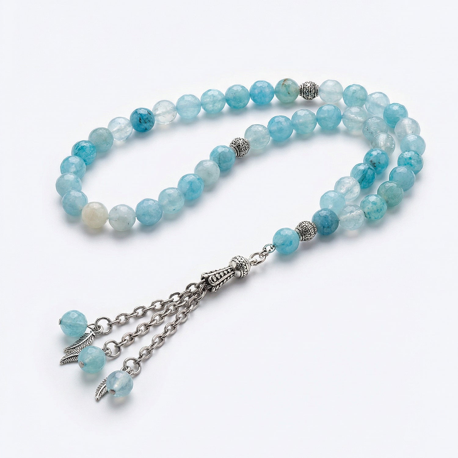 Prayer Beads Aqua Marin Stone - سبحة حجر أكوا مارين