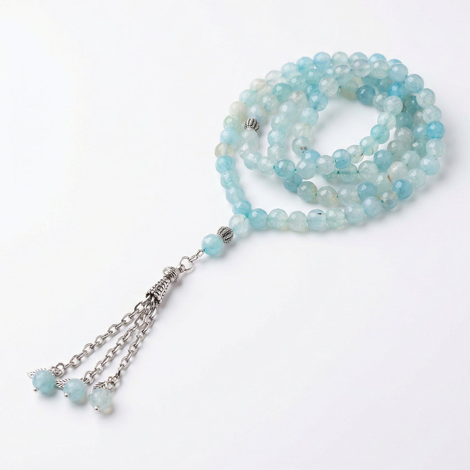 Prayer Beads Aqua Marin Stone - سبحة حجر أكوا مارين