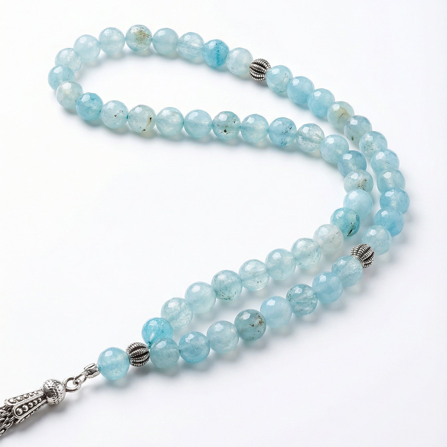 Prayer Beads Aqua Marin Stone - سبحة حجر أكوا مارين