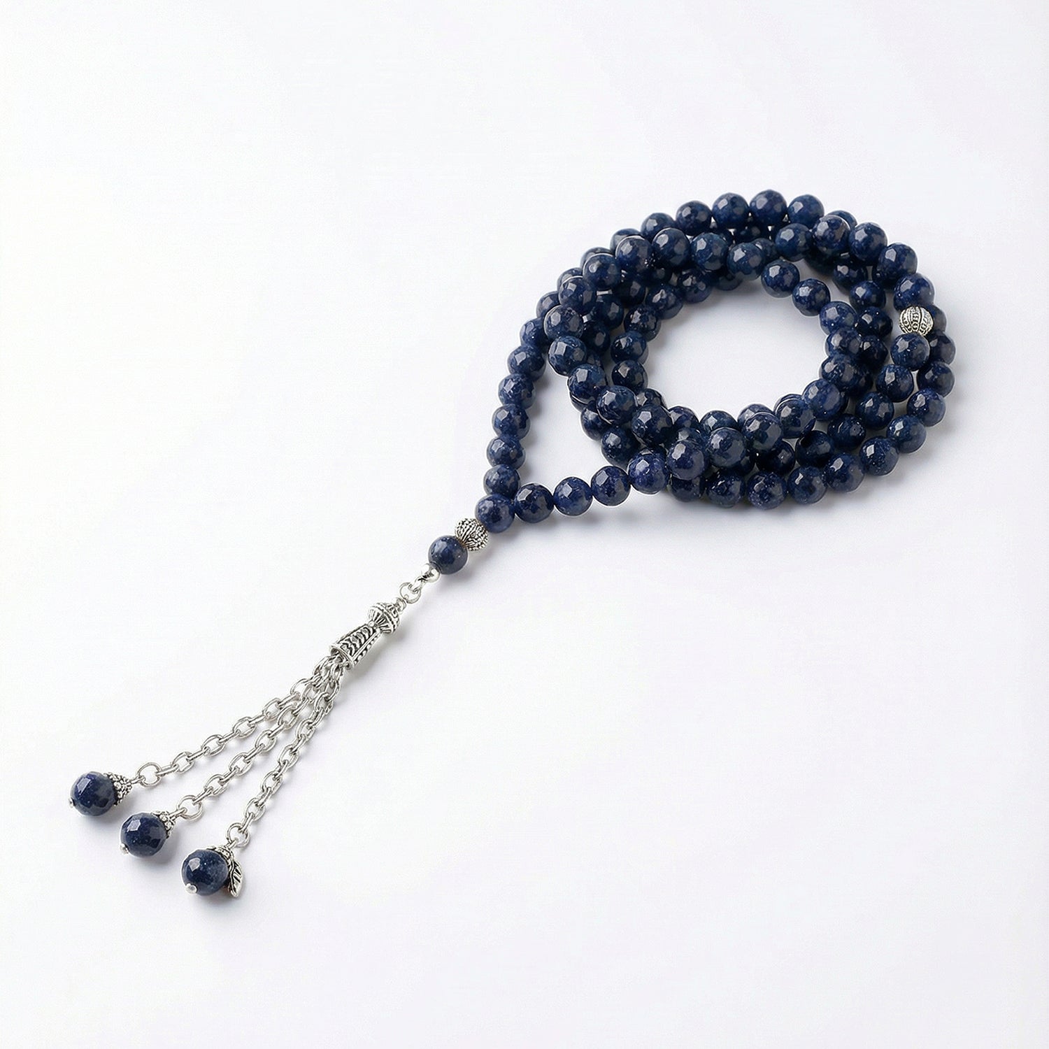Prayer Beads Blue Aventurine Quartz Stone - سبحة حجر الكوارتز أفينتورين الأزرق