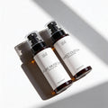 Prayer rug spray bottles, Pure Musk and Sweet Oud, clear pump sprayers, 125 ml each