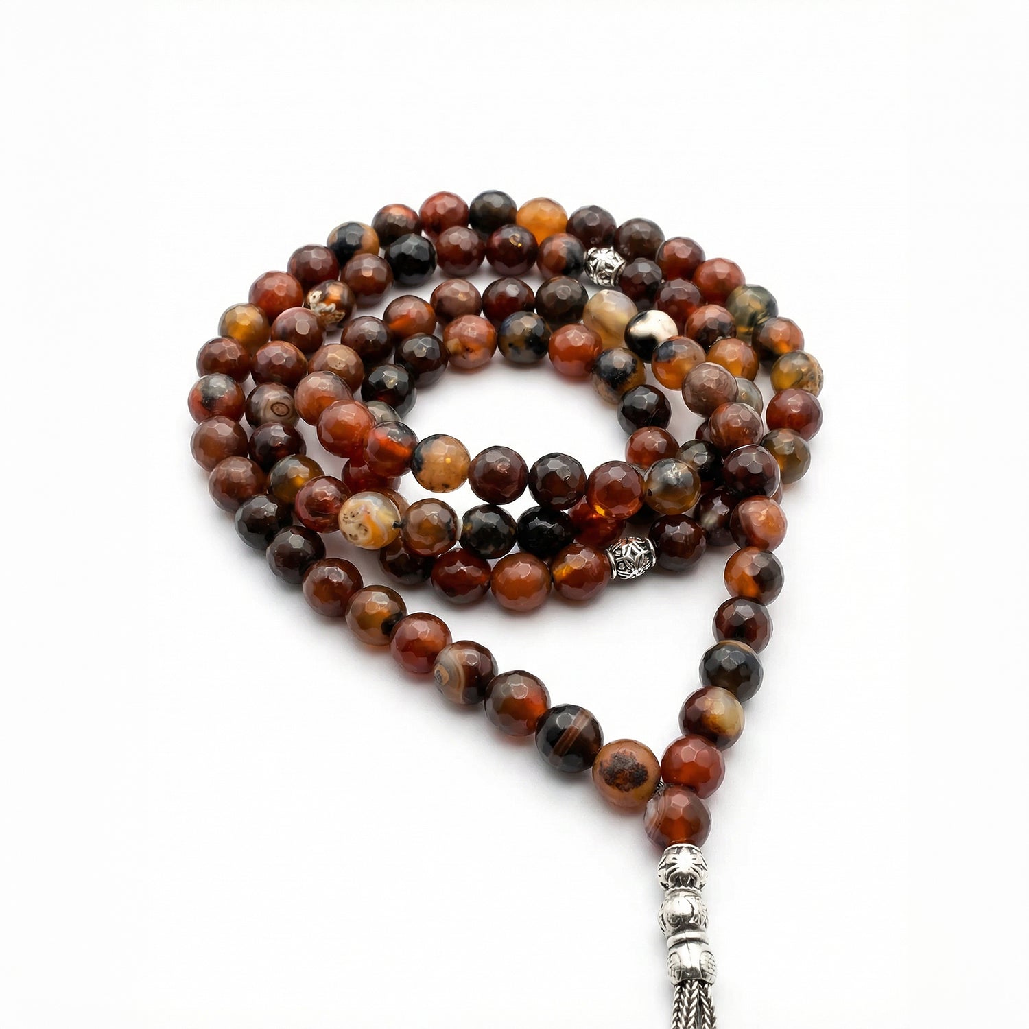 Prayer Beads Agate Brown Stone - سبحة حجر عقيق بني