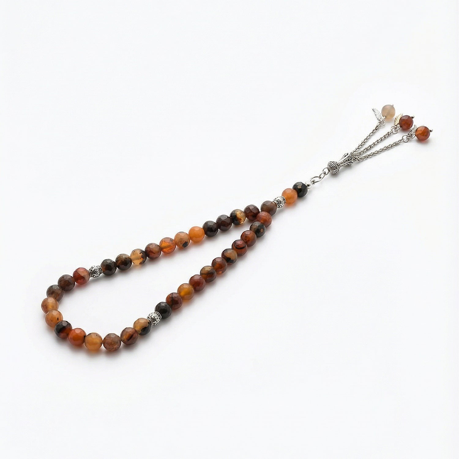 Prayer Beads Agate Brown Stone - سبحة حجر عقيق بني