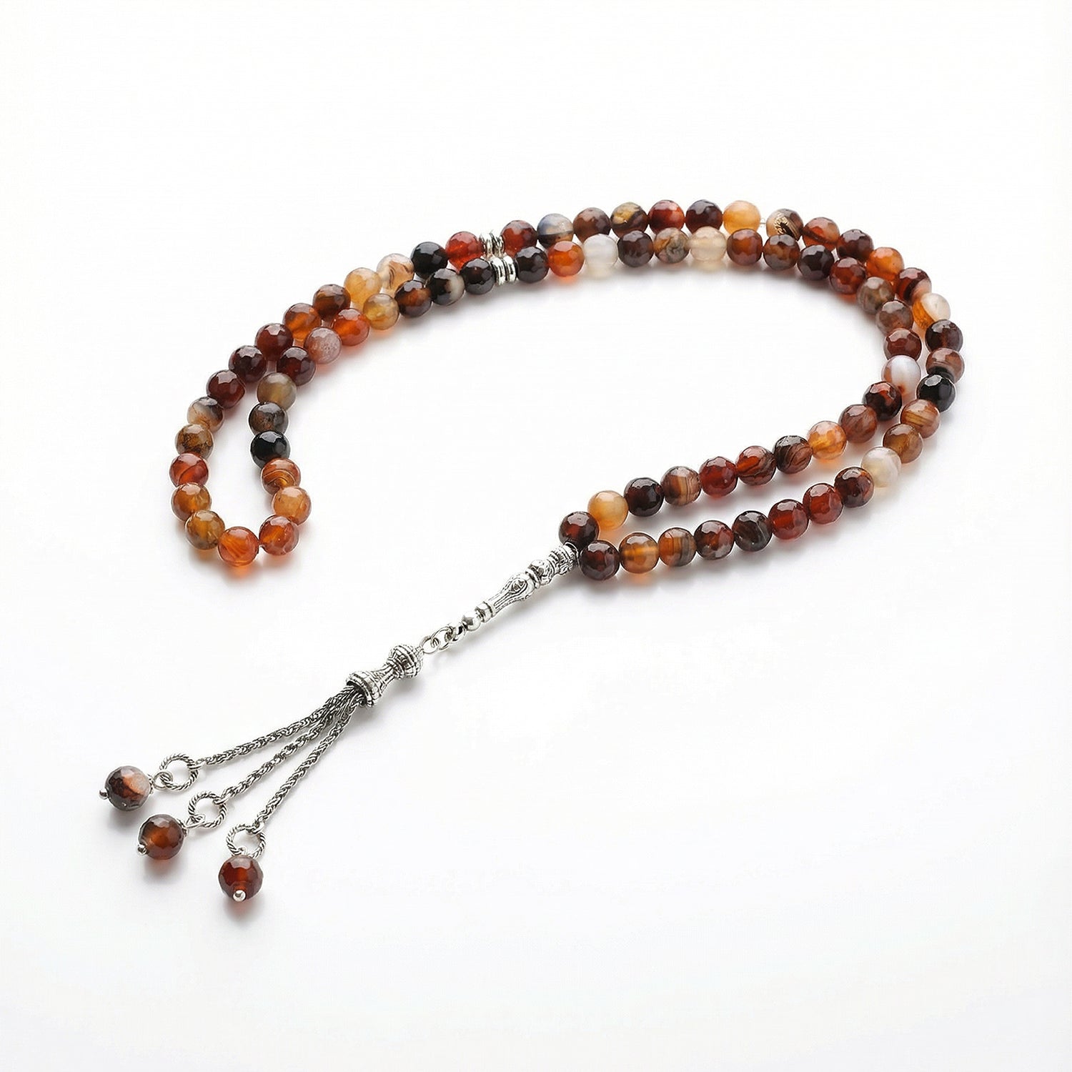 Prayer Beads Agate Brown Stone - سبحة حجر عقيق بني