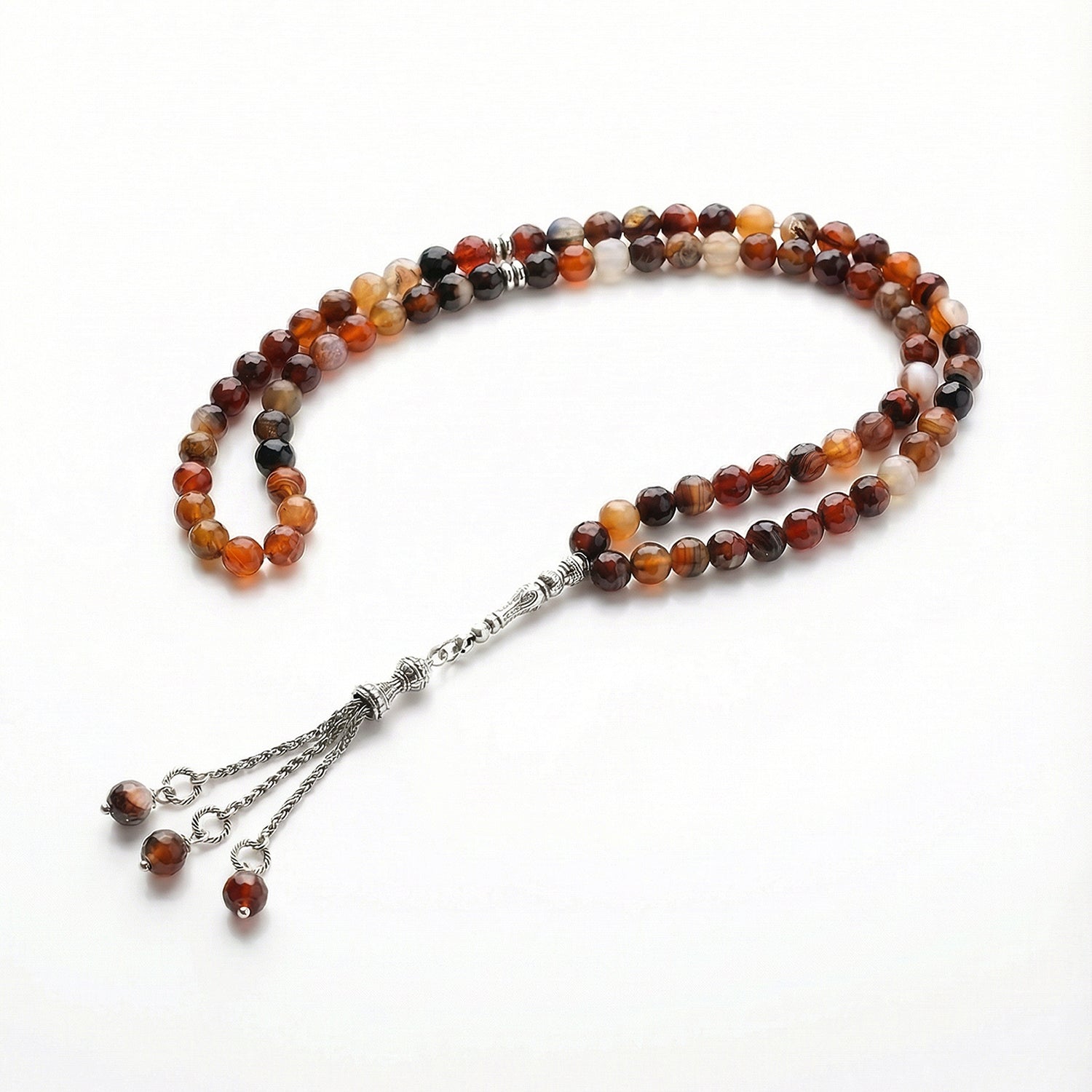 Prayer Beads Agate Brown Stone - سبحة حجر عقيق بني