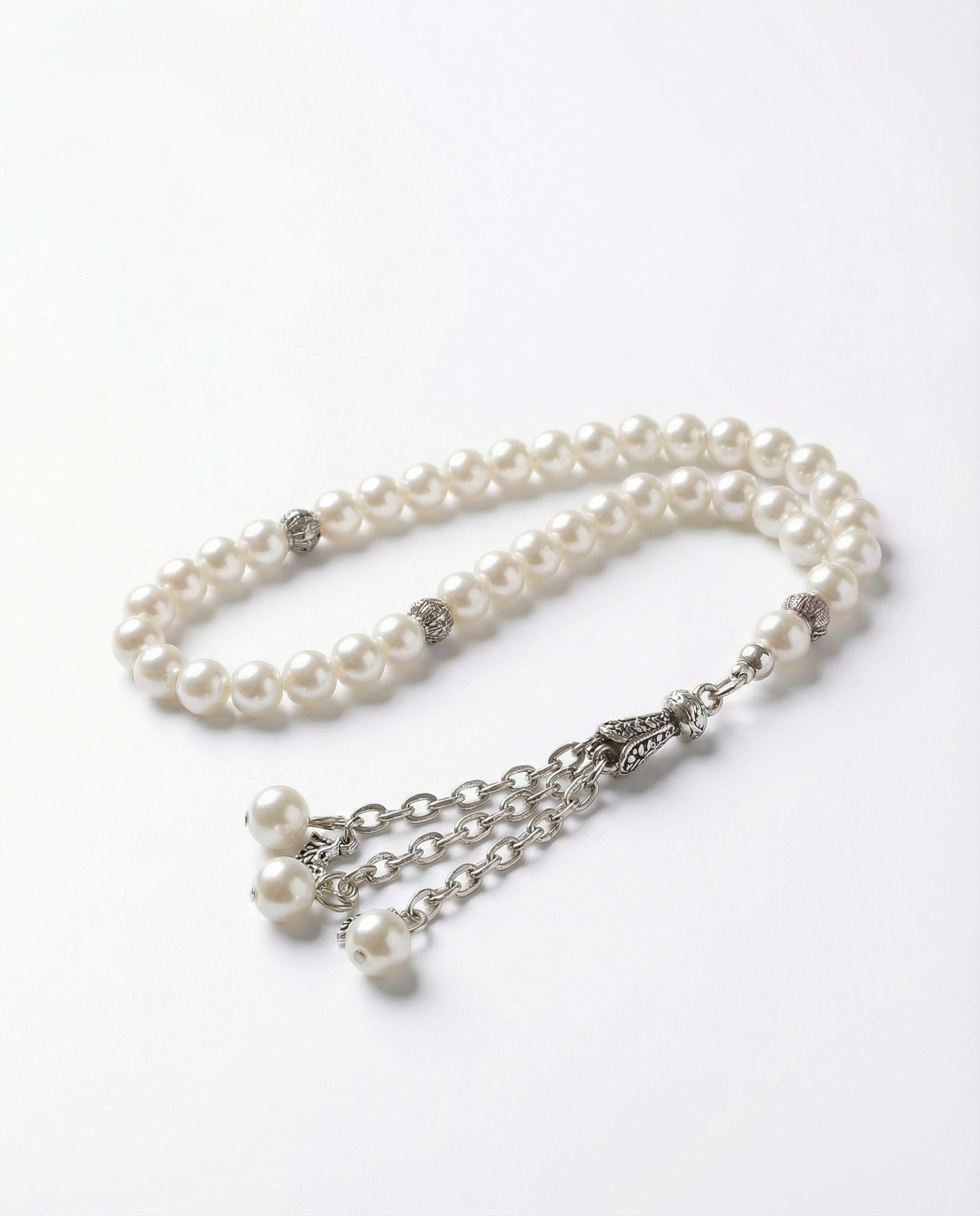 Prayer Beads Plastic - White