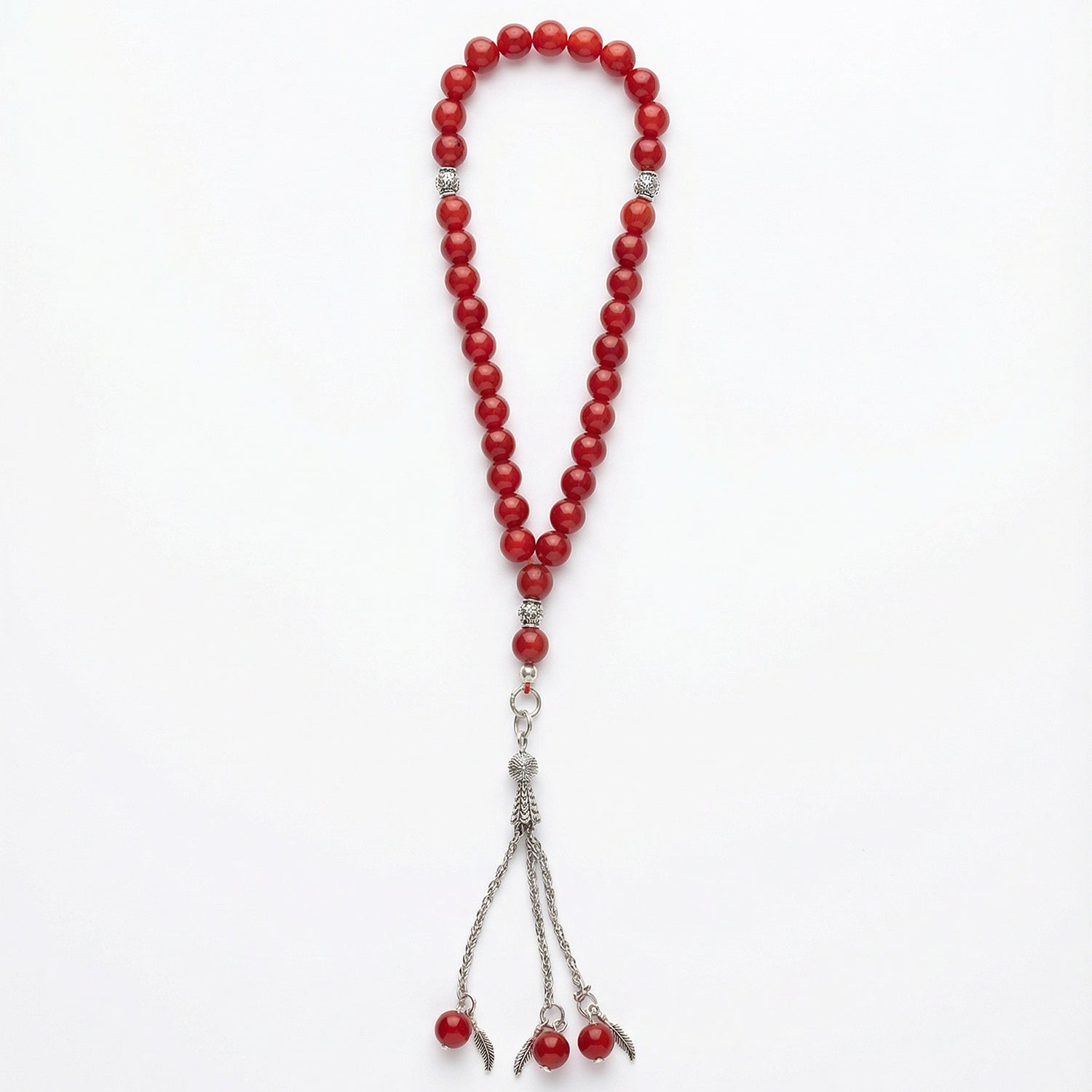 Prayer Beads Agate Red Yaqoot Stone - سبحة حجر عقيق أحمر ياقوتي